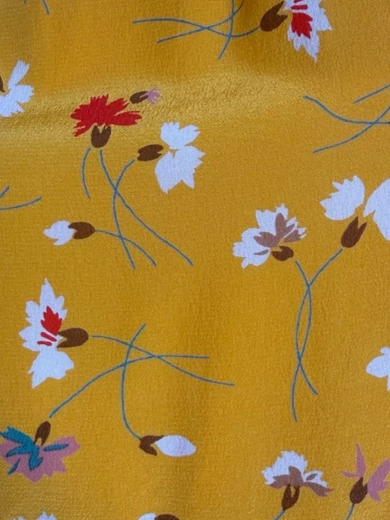 Madewell Silk Belladonna Dress Womens Sz 6 Yellow Floral Mini Cottage Boho Lux - Picture 6 of 11